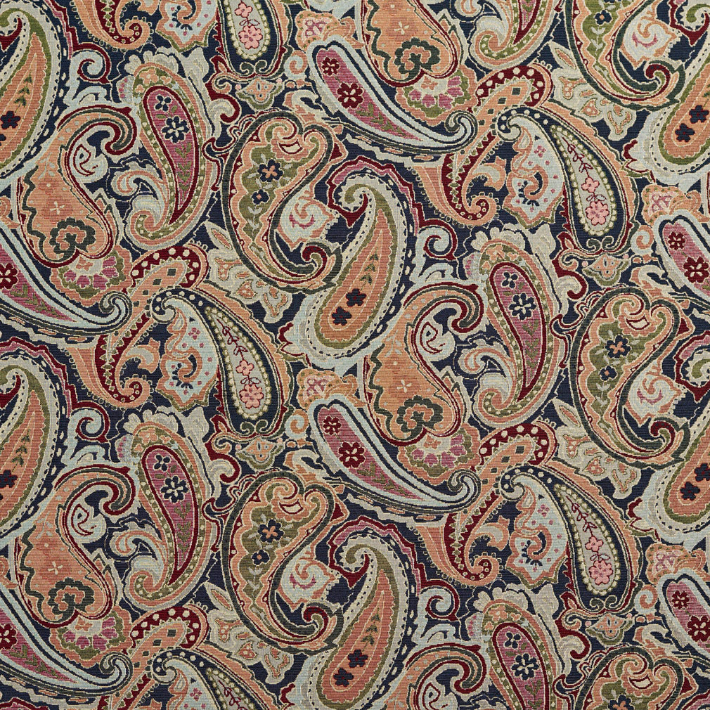 Charlotte Navy Paisley Fabric 1971