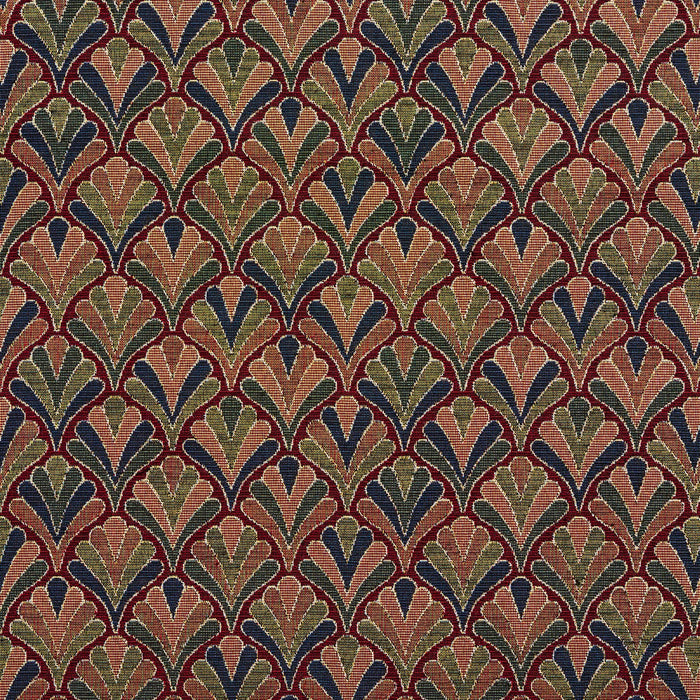 Charlotte Merlot Fan Fabric Sample 1973