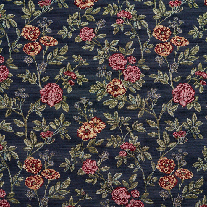 Charlotte Navy Bouquet Fabric Sample 1979