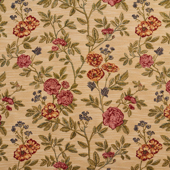 Charlotte Ecru Bouquet Fabric Sample 1980