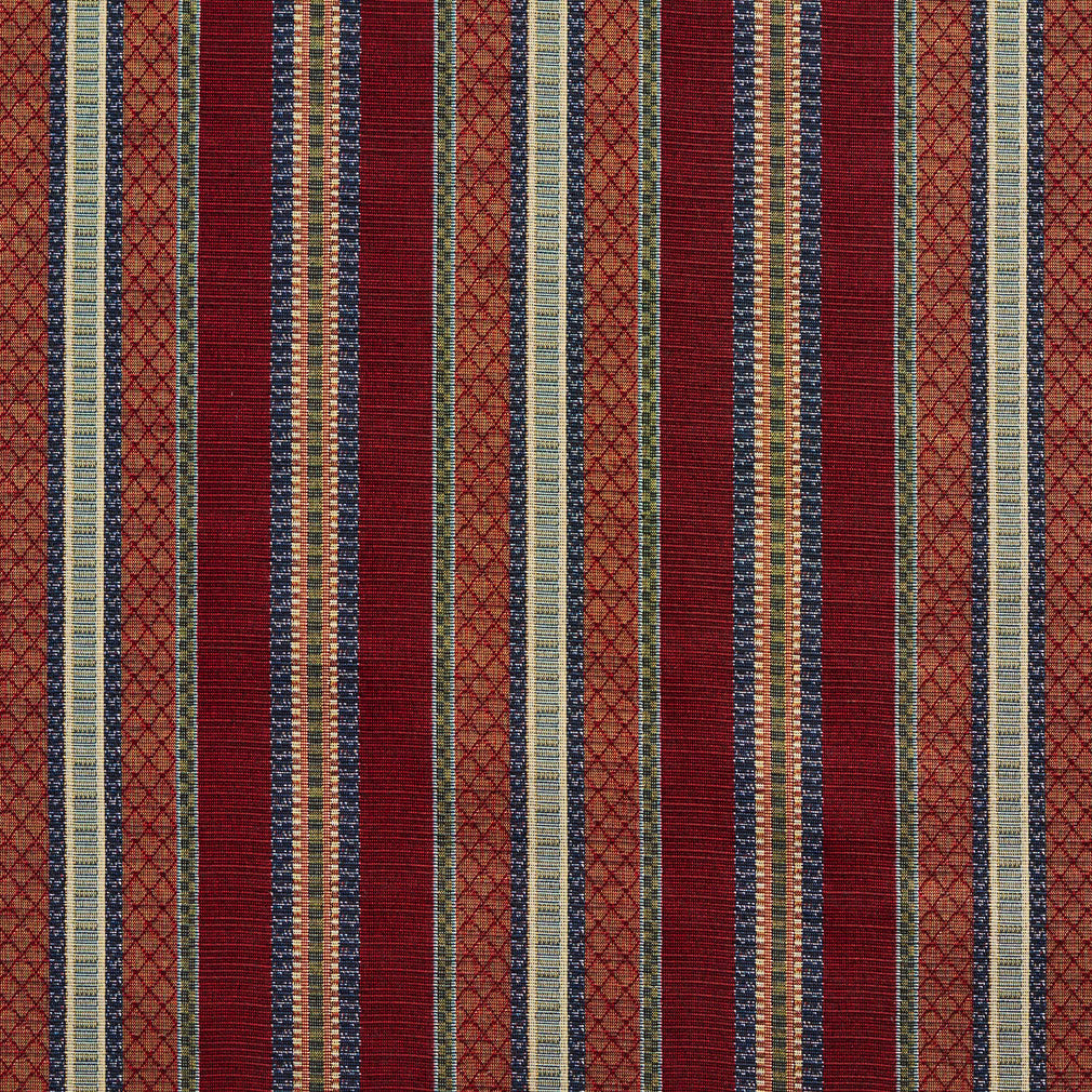 Charlotte Merlot Stripe Fabric Sample 1985