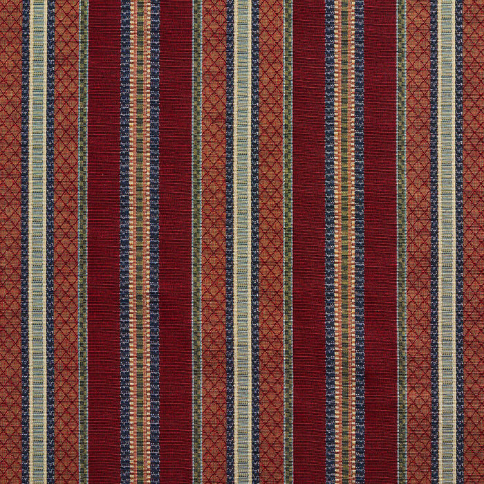 Charlotte Merlot Stripe Fabric Sample 1985