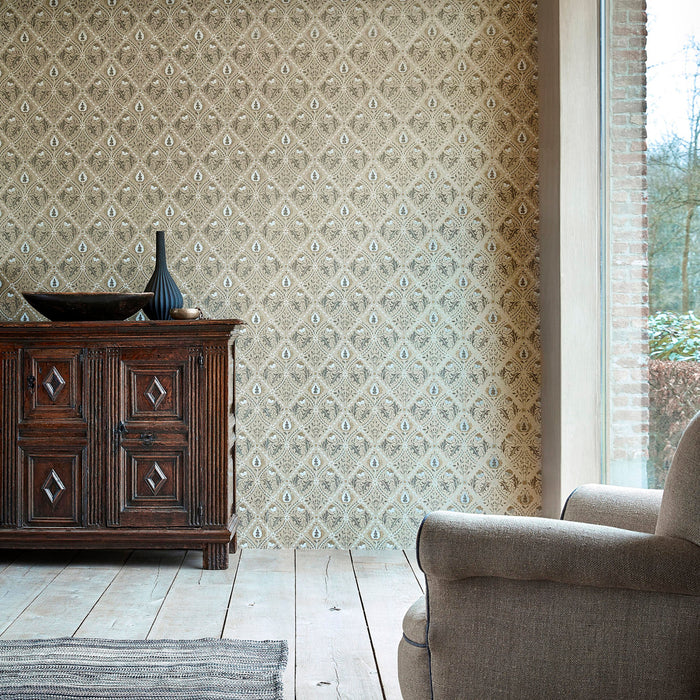 Morris & Co Pure Trellis Lightish Grey 216528 Wallpaper DMPN216528