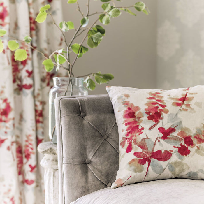 Sanderson Delphiniums Coral 226290 Fabric DWAP226290