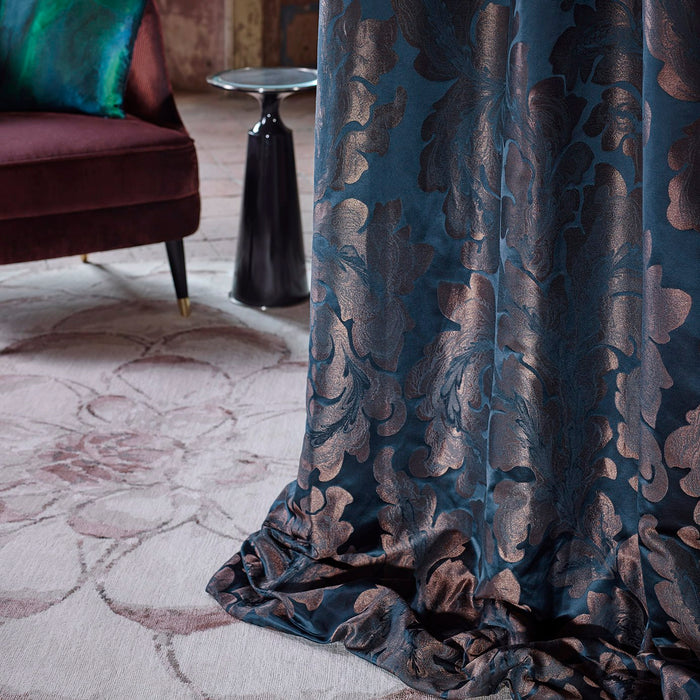 Zoffany Acantha Silk Prussian Blue 332879 Fabric ZTOT332879