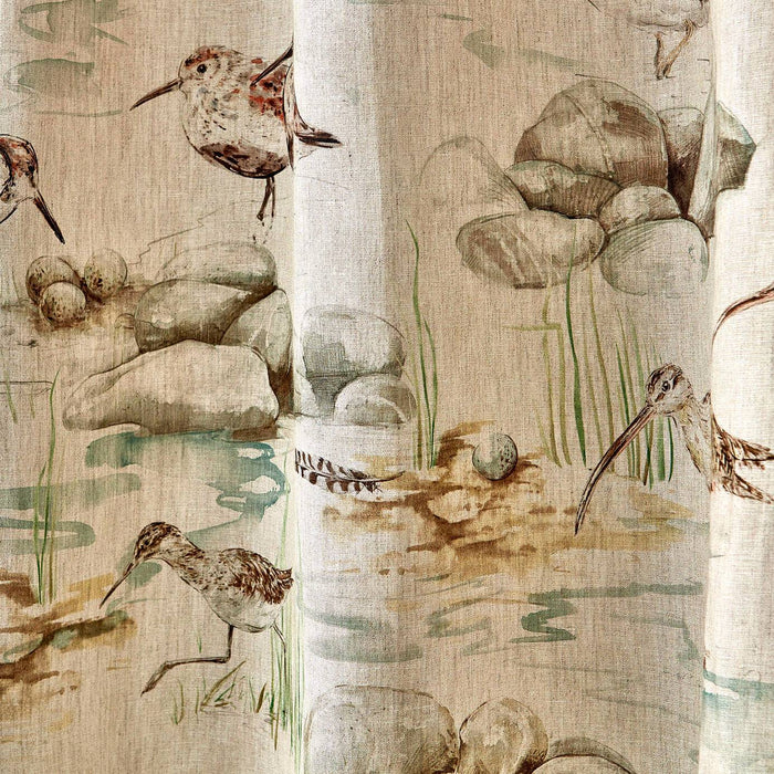 Sanderson Estuary Birds Mist/Ivory 226426 Fabric DEBB226426