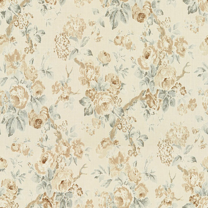 Lee Jofa Garden Roses Beige/Aqua Fabric 2007157.613.0