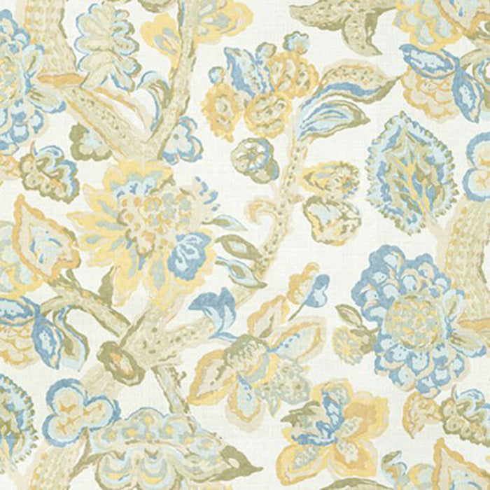 Lee Jofa La Cinta Lemon/Blue Fabric 2009165.405.0