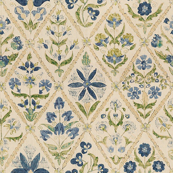 Lee Jofa Susani Trellis Blue/Green Fabric 2010120.53.0