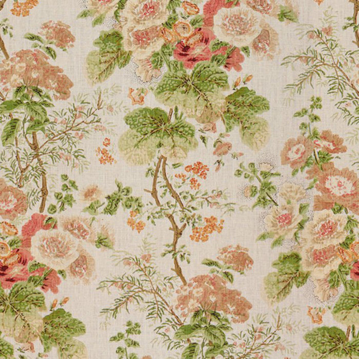 Lee Jofa Hollyhock Hdb Coral/Apple Fabric 2011118.73.0