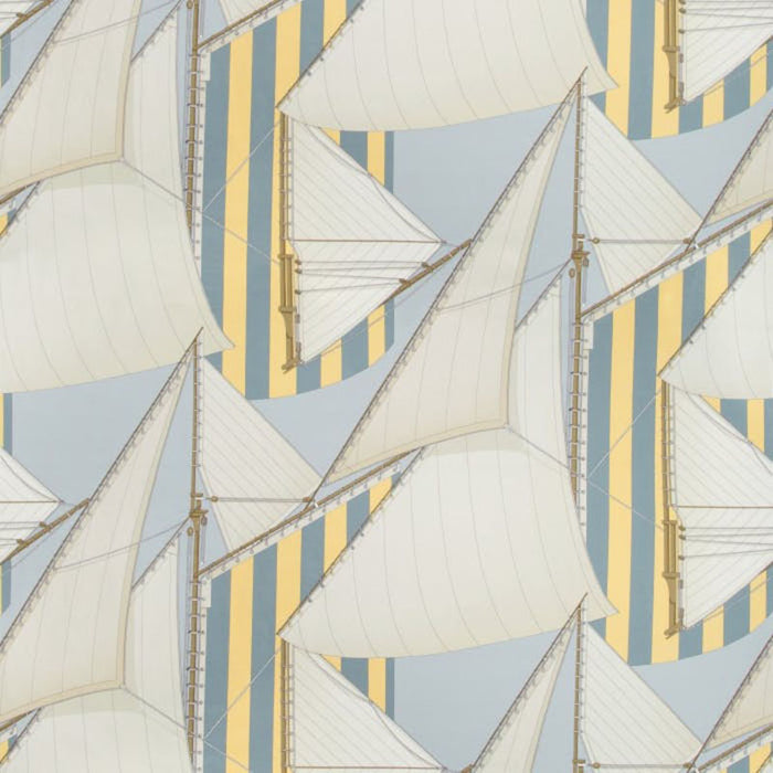 Lee Jofa St Tropez Print Blue/Yellow Fabric 2018136.405.0