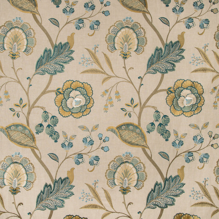 Lee Jofa Aston Embroidery Teal Fabric 2019100.113.0