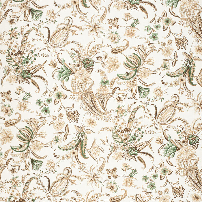 Lee Jofa Paisley Passion Brow/Gree Fabric 2020155.6316.0