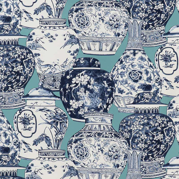 Lee Jofa Pandan Print Aqua/Blue Fabric 2020194.1350.0