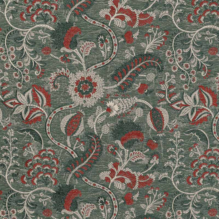 Lee Jofa Jardin Bleu Teal/Red Fabric 2020213.335.0