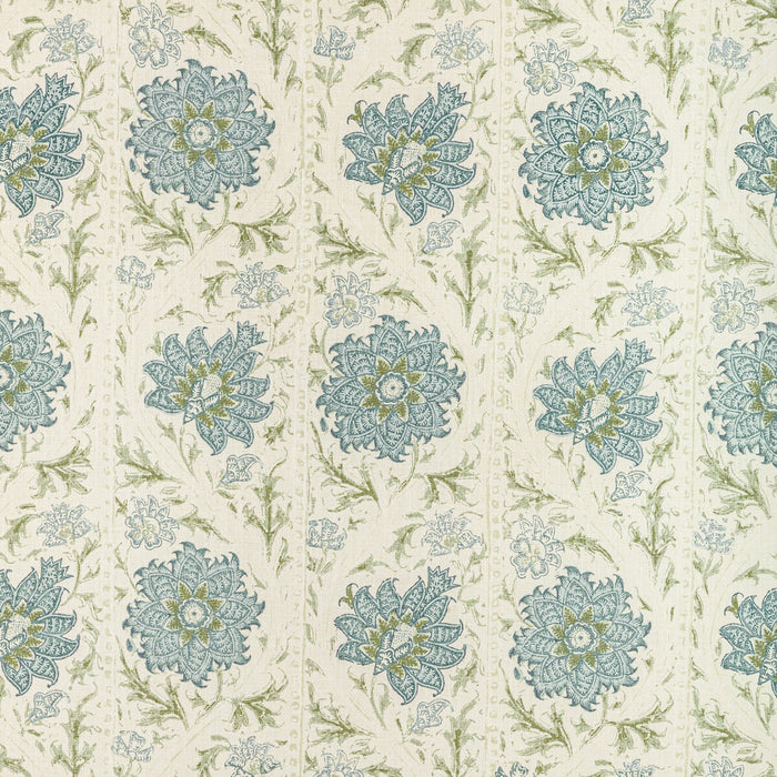 Lee Jofa Calico Vine Green Blue Fabric 2022102.530.0