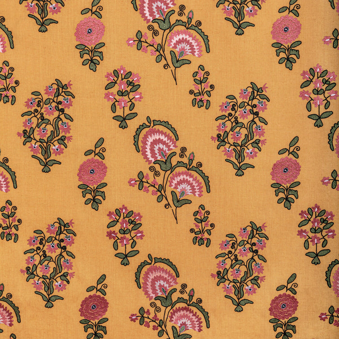 Lee Jofa Mead Embroidery Saffron/Petal Fabric 2022112.417.0