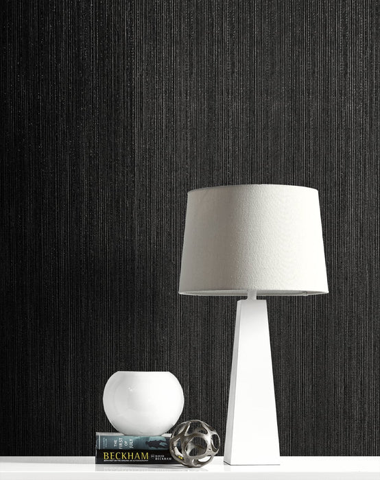 Etten Gallerie Natural Stria Ebony & Glitter Wallpaper 2231710