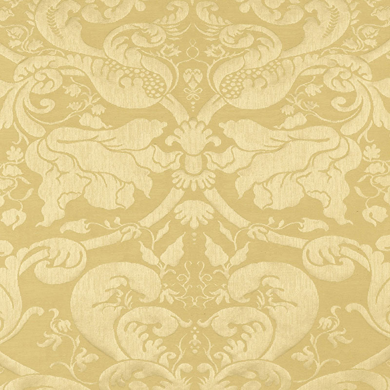 Schumacher Gavotte Brocatelle Damask Beige Fabric 22551