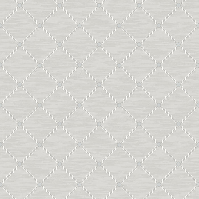 Schumacher Golden Trellis Grey And Silver Wallpaper 2266