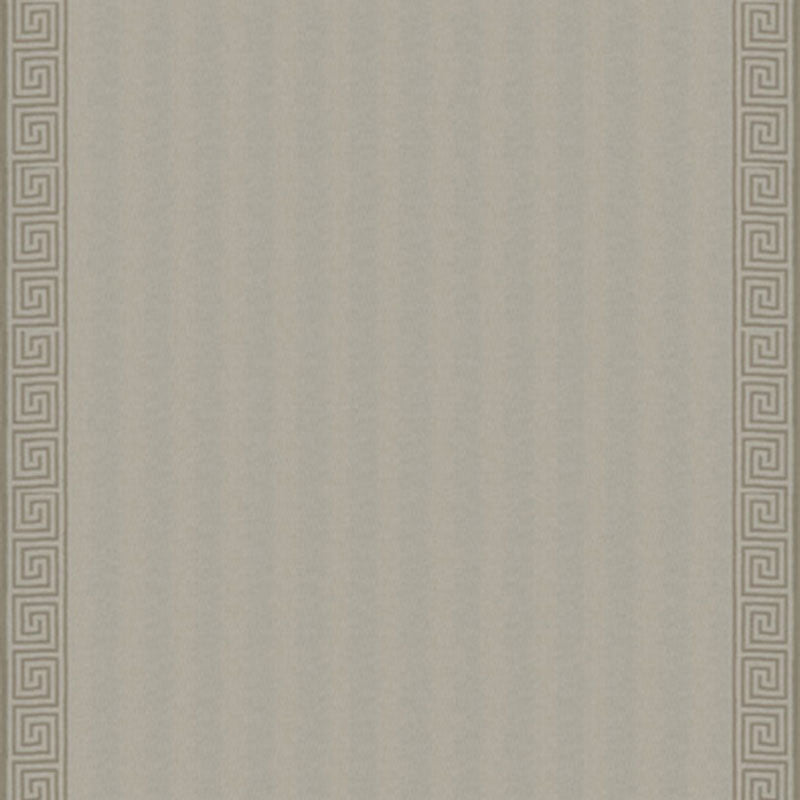 Schumacher Greek Key Embroidery Pebble And Taupe Fabric 25800