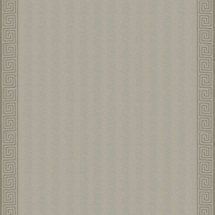 Schumacher Greek Key Embroidery Pebble And Taupe Fabric Sample 25800