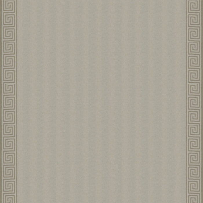 Schumacher Greek Key Embroidery Pebble And Taupe Fabric 25800