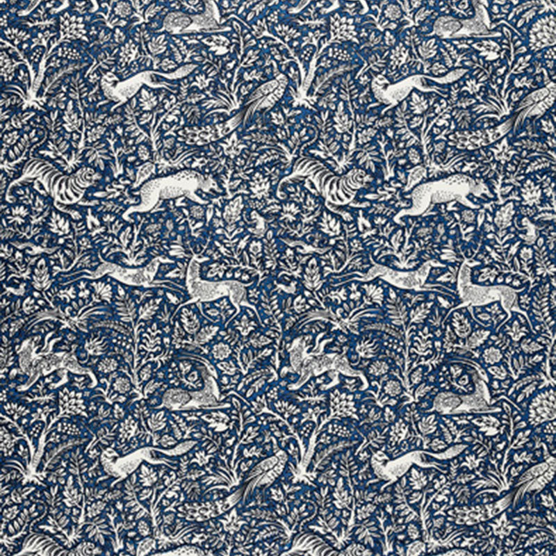 Schumacher Khan'S Park Navy Fabric 2603101