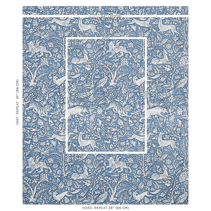 Schumacher Khan'S Park Chambray Fabric Sample 2603275