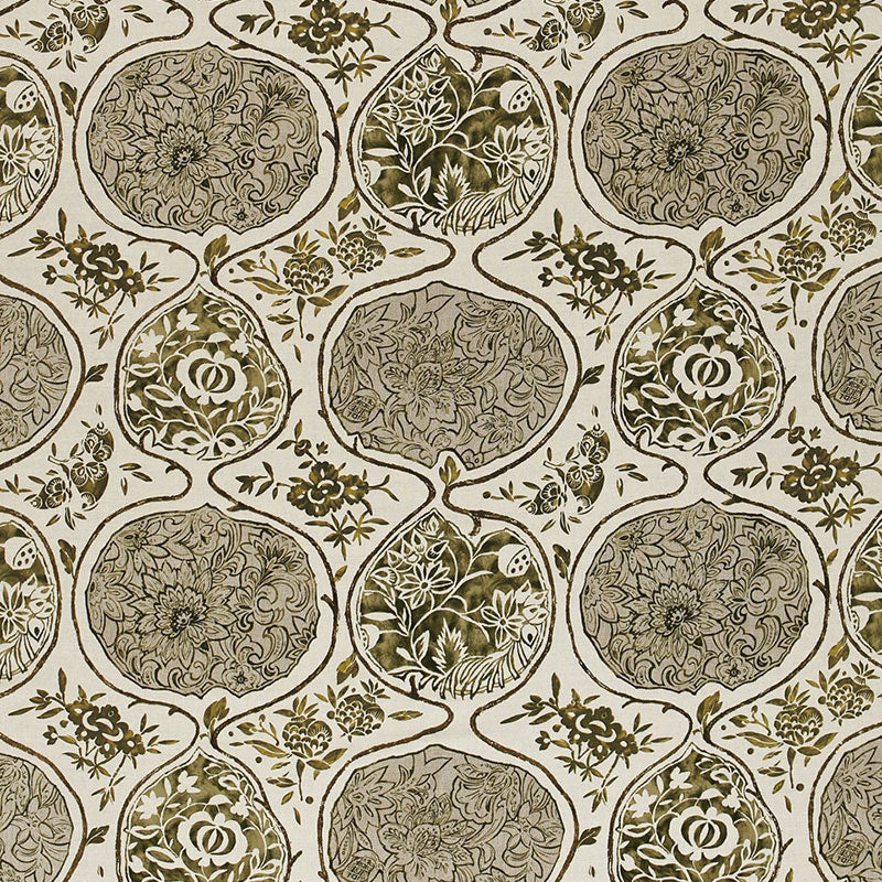 Schumacher Katsugi Link And Sepia Fabric 2620930