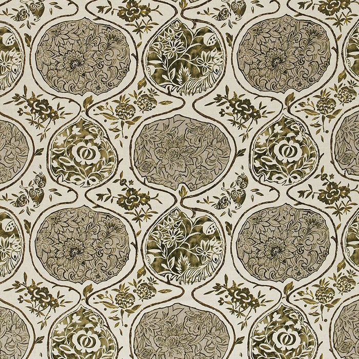 Schumacher Katsugi Link And Sepia Fabric Sample 2620930