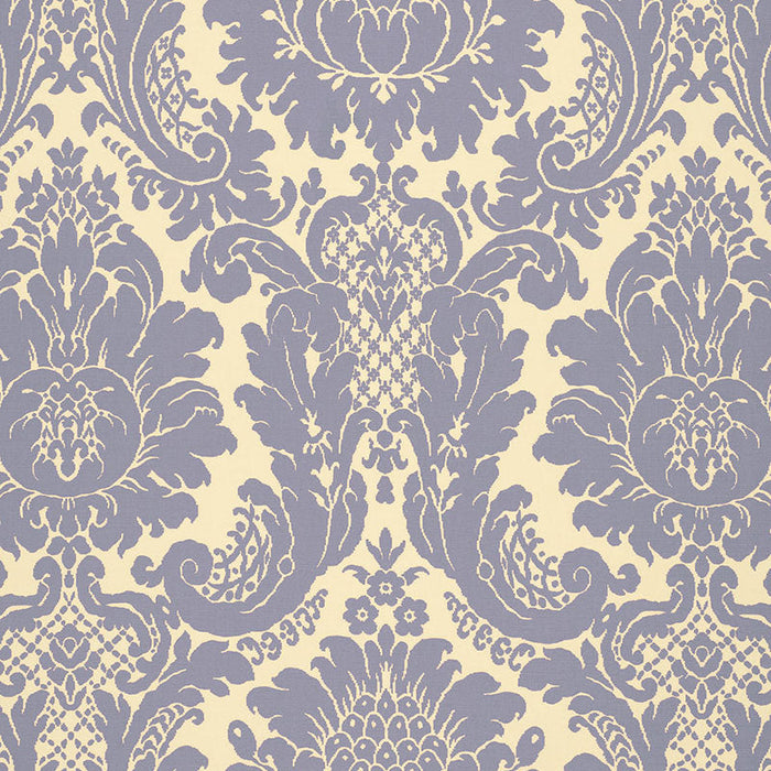 Schumacher Harmon Manor Ii Blue Fabric Sample 2643543