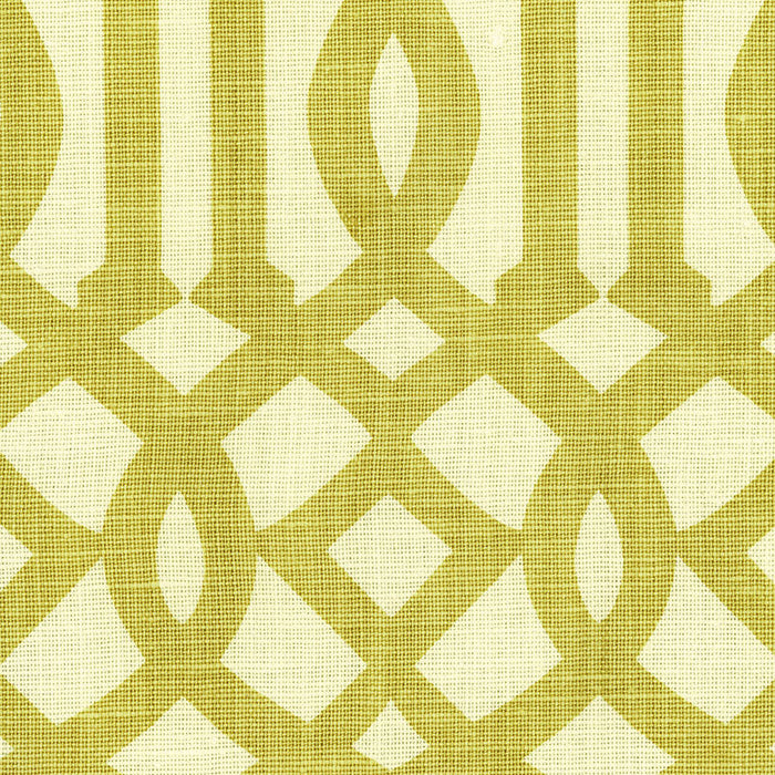 Schumacher Imperial Trellis Citrine/Ivory Fabric Sample 2643762