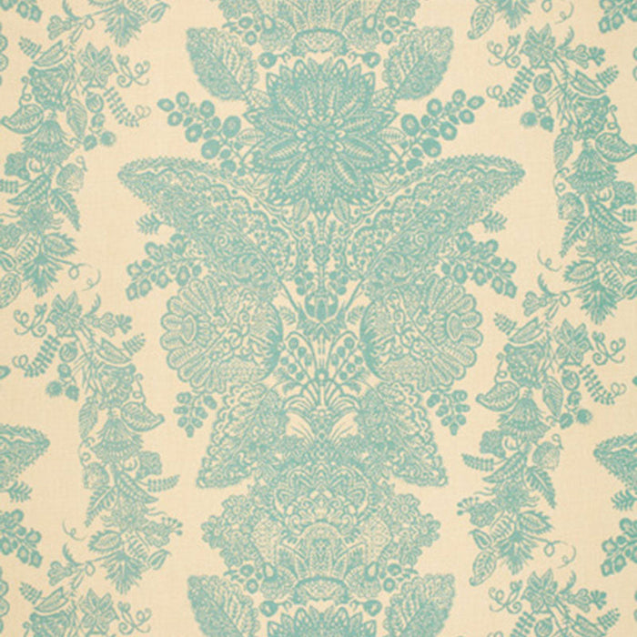 Schumacher Lace Aqua Fabric Sample 2643833