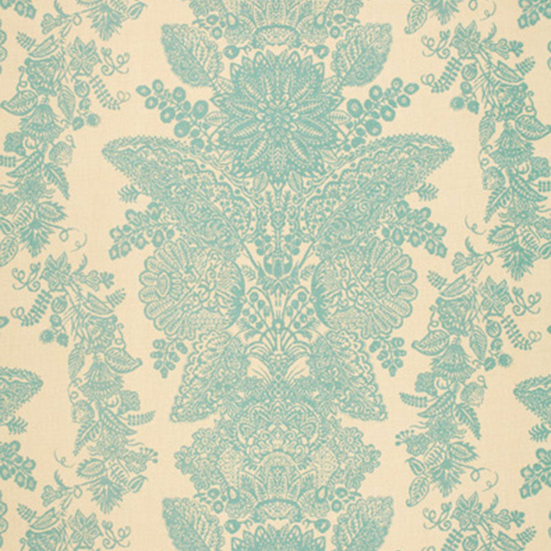 Schumacher Lace Aqua Fabric 2643833