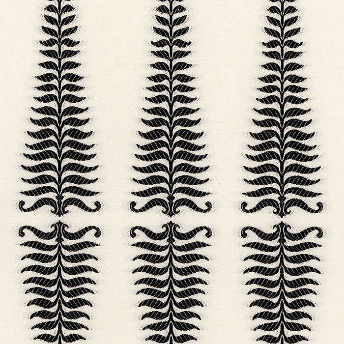 Schumacher Fern Tree Noir/Creme Fabric 2643880