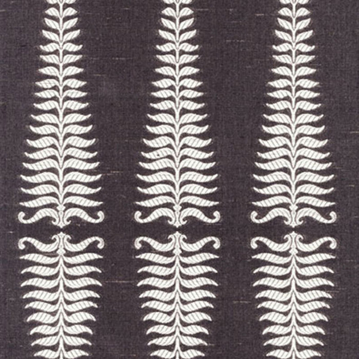 Schumacher Fern Tree Ivory/Grey Flannel Fabric Sample 2643881