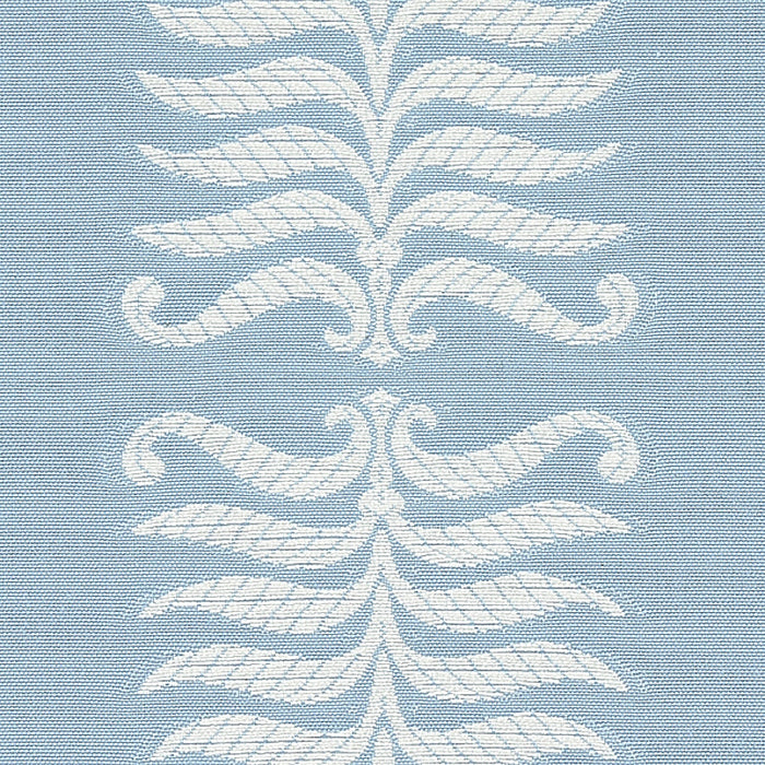 Schumacher Fern Tree Ivory & Sky Fabric Sample 2643884