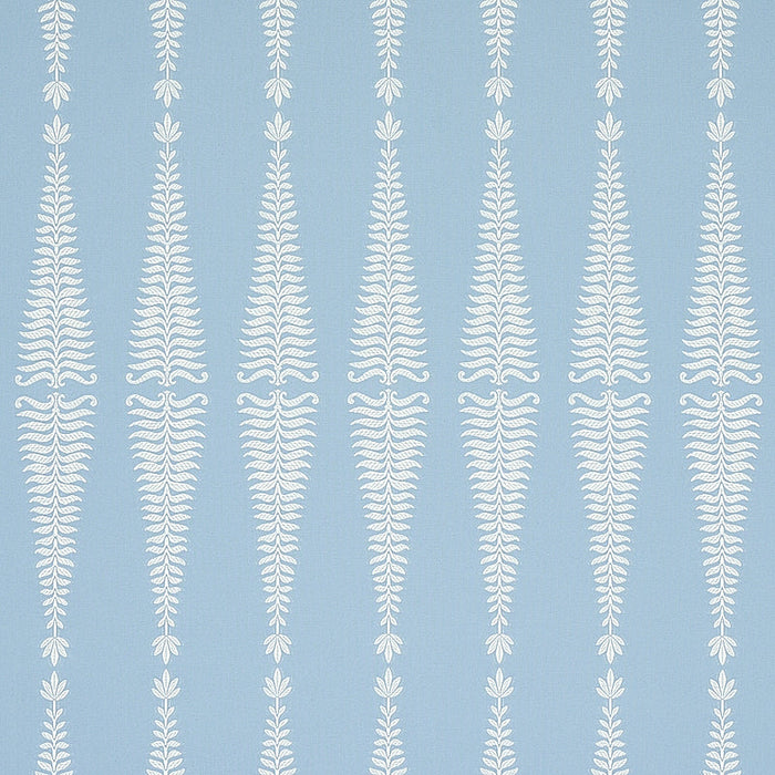 Schumacher Fern Tree Ivory & Sky Fabric Sample 2643884