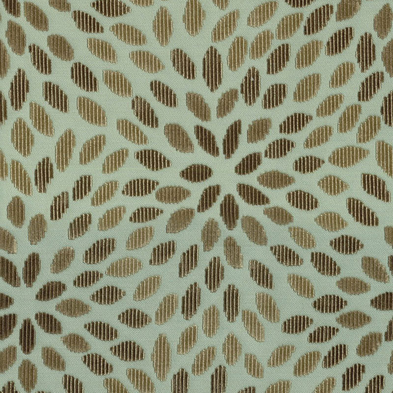 Schumacher Kiku Silk Velvet Aqua & Cocoa Fabric 2644280