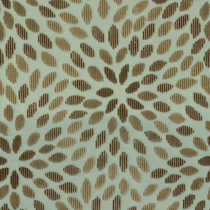 Schumacher Kiku Silk Velvet Aqua & Cocoa Fabric Sample 2644280