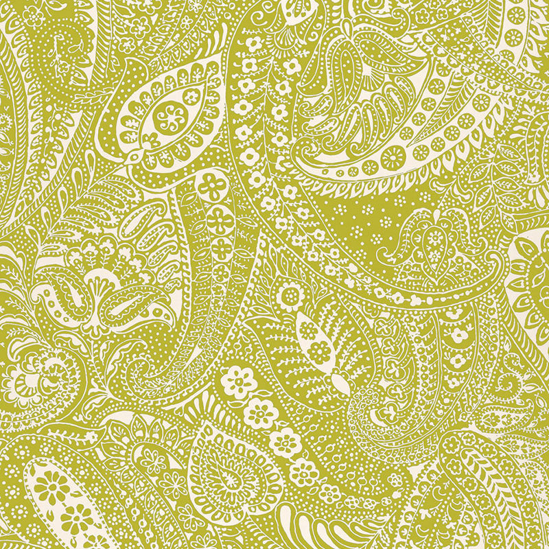 Schumacher Paisley Print Soft Chartreuse Fabric 2644321