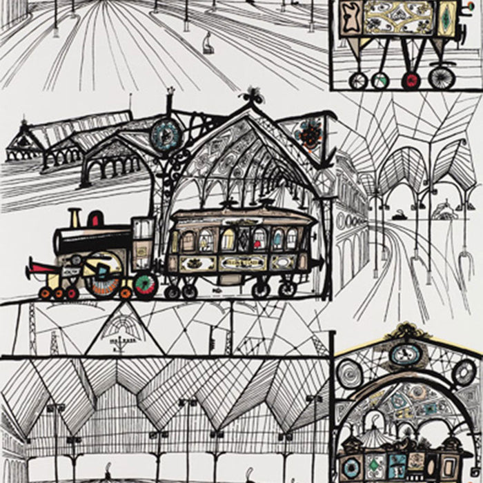 Schumacher Trains Multi On White Wallpaper 2703940