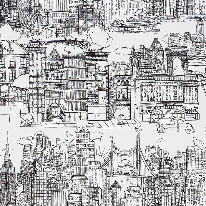 Schumacher New York  New York Black On White Wallpaper 2705530