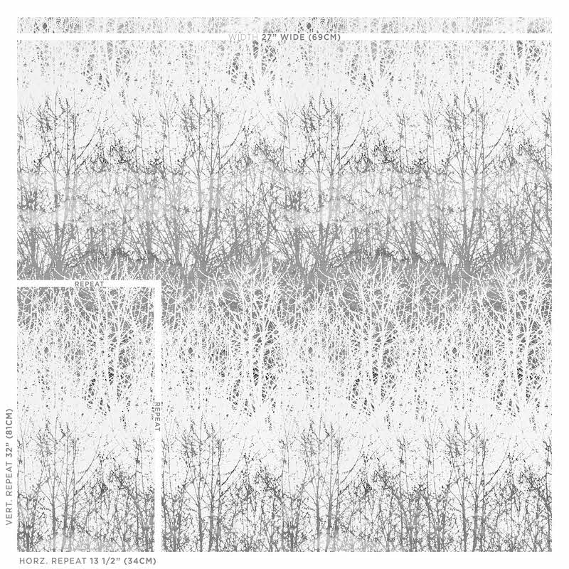 Schumacher Birches Silver Wallpaper 2707244