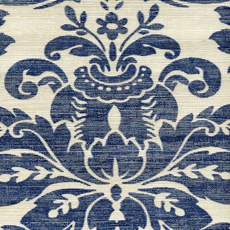 Quadrille Monty on Grasscloth Navy Wallpaper 302150R-04