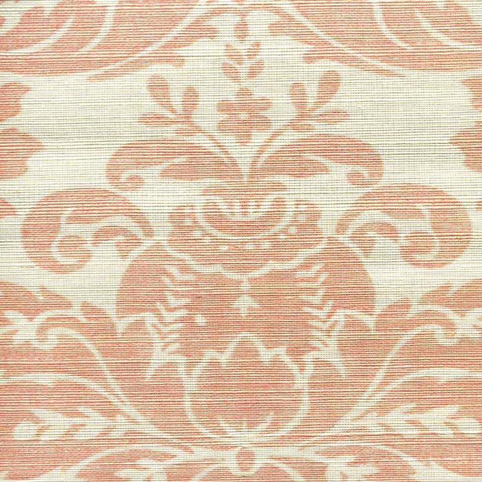 Quadrille Monty on Grasscloth Pale Shrimp Wallpaper 302150R-05