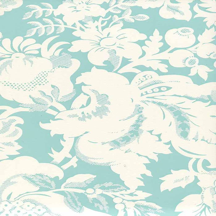 Quadrille Des Gardes Reverse Turquoise Wallpaper 306585W