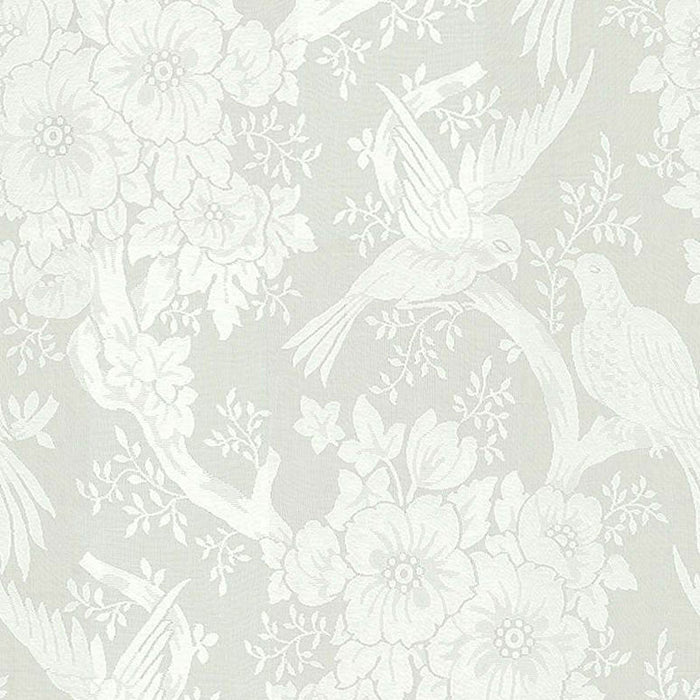 Schumacher Jacquard Madras Ii Ivory Fabric Sample 32545