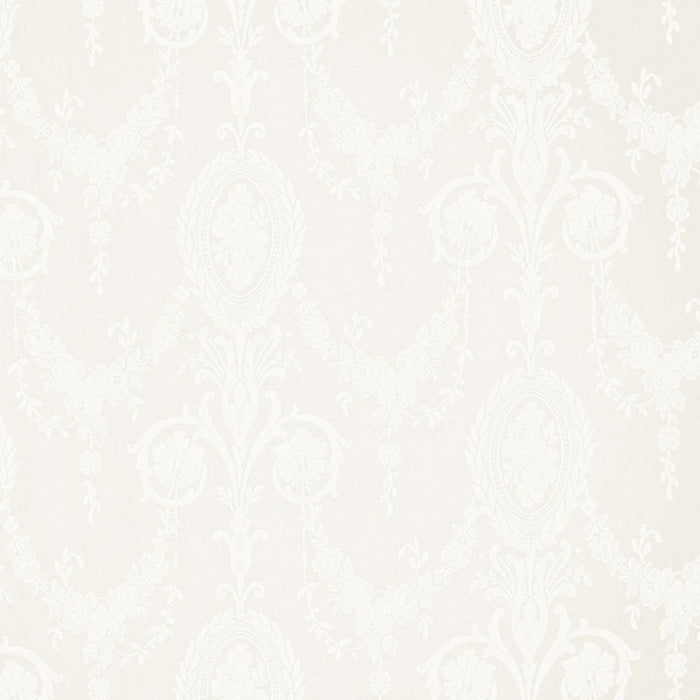 Schumacher Jacquard Madras Ivory Fabric 32645